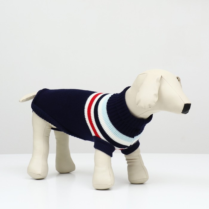 Свитер Свитер "Полоски", XS (ДС 17, ОШ 17, ОГ 23-37 см), синий