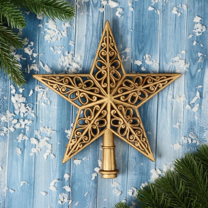 Наконечник Наконечник "Звезда" узор классика, 18х19 см, золото