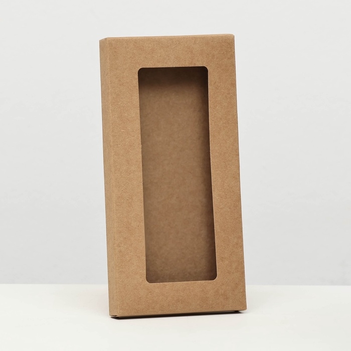 Коробка под плитку шоколада, крафт, с окном, кондитерская упаковка, 18 х 9 х 1,4 см набор 5 шт Коробка под плитку шоколада, крафт, с окном, кондитерская упаковка, 18 х 9 х 1,4 см набор 5 шт