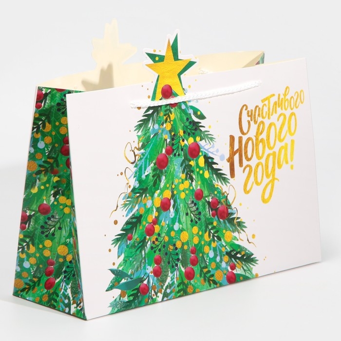 Пакет подарочный новогодний «Звезда», 30 х 23 х 10 см, Новый год Пакет подарочный новогодний «Звезда», 30 х 23 х 10 см, Новый год