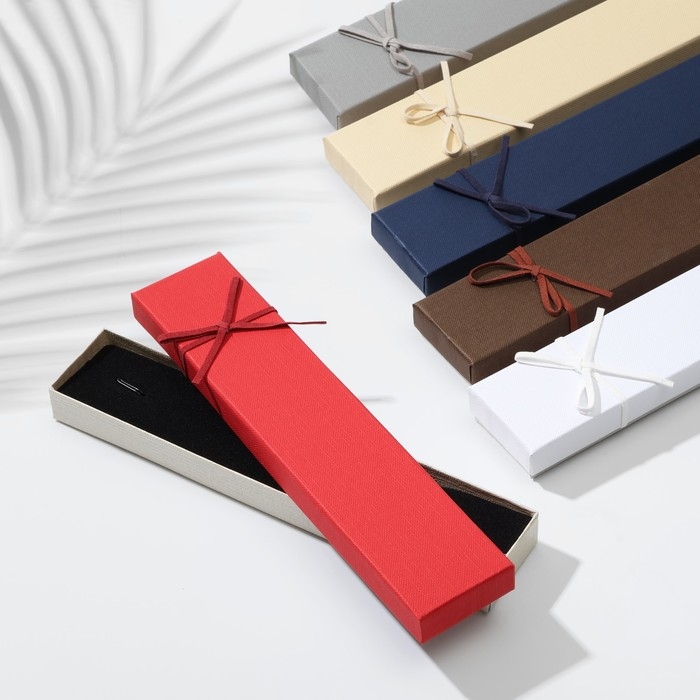 Коробочка подарочная под браслет/цепочку/часы «Замшевый бантик», 21×4, (размер полезной части 20,1×3,7 см) цвет МИКС Коробочка подарочная под браслет/цепочку/часы «Замшевый бантик», 21×4, (размер полезной части 20,1×3,7 см) цвет МИКС