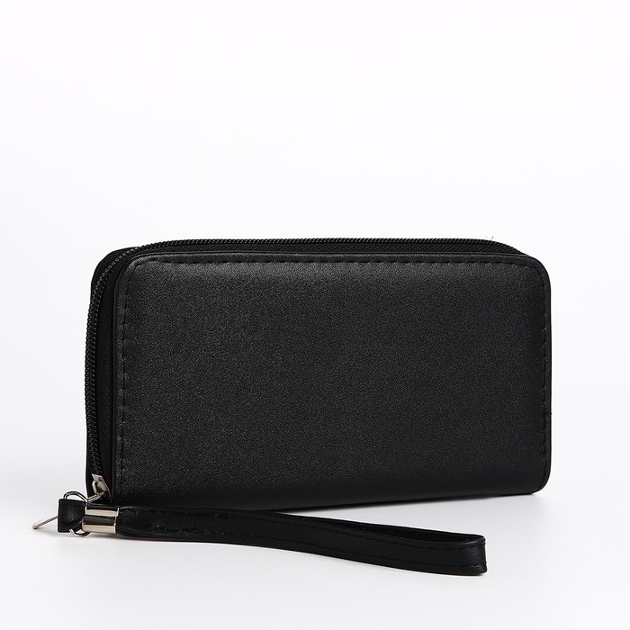 Кошелёк женский на молнии, цвет чёрный Кошелёк женский на молнии, цвет чёрный