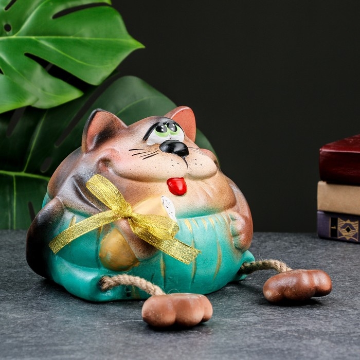 Копилка Копилка "Рыжий кот с колбасой" 17см