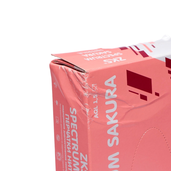 Перчатки ZKS нитриловые  Spectrum Sacura  розовые 3,2 гр L  50 пар/уп Перчатки ZKS нитриловые  Spectrum Sacura  розовые 3,2 гр L  50 пар/уп