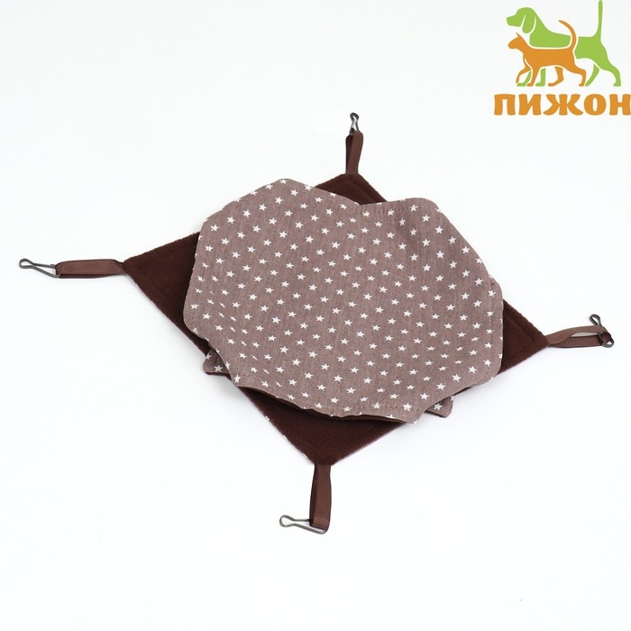 Гамак Гамак "Подвесной" для грызунов 23*23 см, бязь, флис, серый