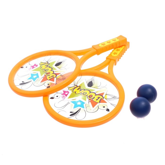 Набор для тенниса «Бум!», 2 ракетки, 2 мяча, цвета МИКС Набор для тенниса «Бум!», 2 ракетки, 2 мяча, цвета МИКС