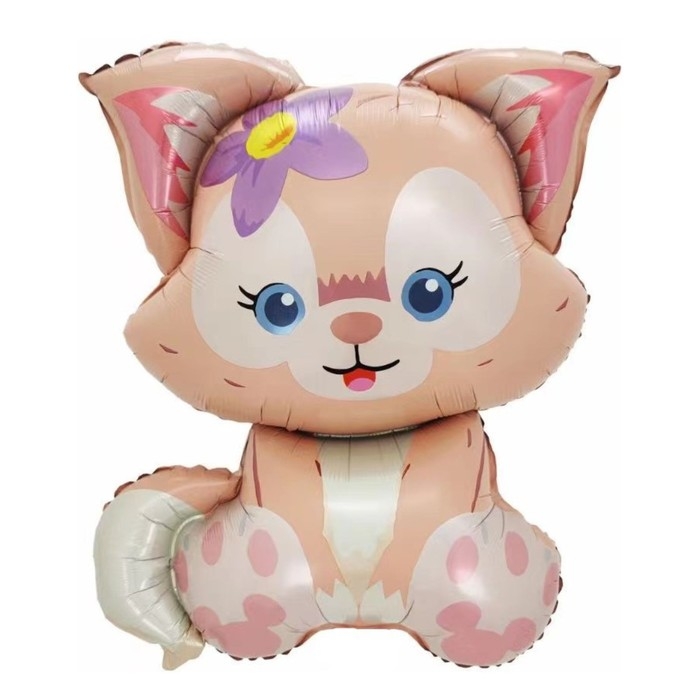 Шар фольгированный 32 Шар фольгированный 32" «Котёнок с цветком», фигура, 1 шт.