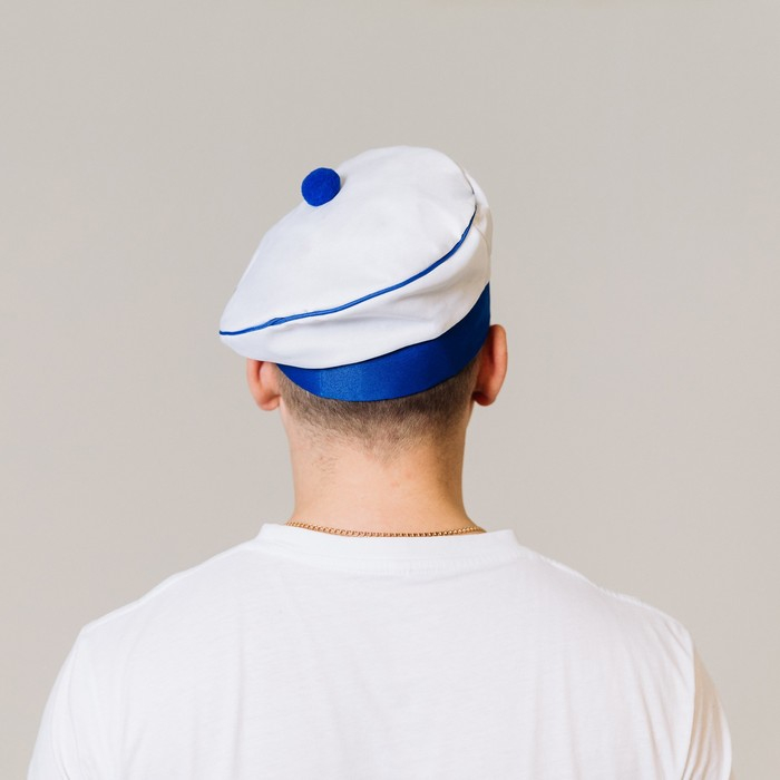 Берет «Моряк», с помпоном, взрослый, р-р. 60 Берет «Моряк», с помпоном, взрослый, р-р. 60