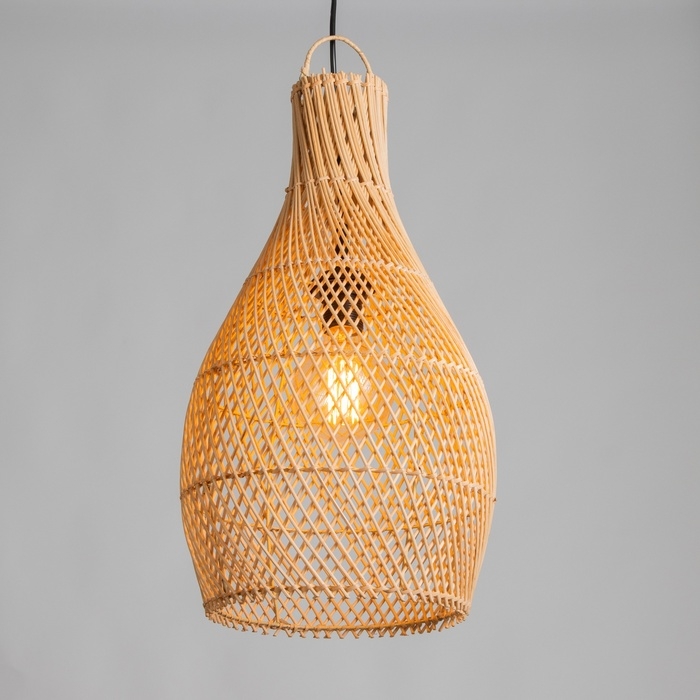 Светильник потолочный из ротанга Светильник потолочный из ротанга "Айван" 1х120Вт, Е27, 30х30х52 см
