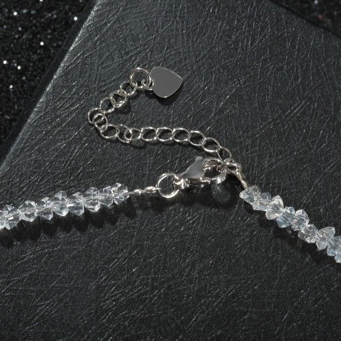 Бусы крошка 4 мм «Хрусталь», цвет белый, 40 см + 5 см удлинитель