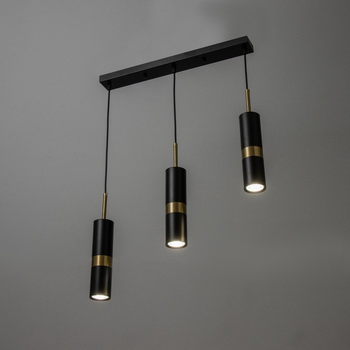 Светильник BayerLux Подвес BayerLuxной "Холли" 3хLED 15Вт 4000К черный золото 6х6х33-233см