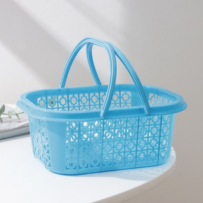 Корзина для хранения с ручками, 20,5×15,5×8 см, цвет МИКС Корзина для хранения с ручками, 20,5×15,5×8 см, цвет МИКС