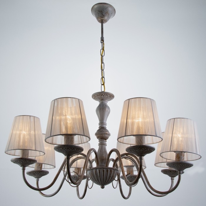 Люстра Люстра "Моника" 8хЕ14 40т белый с золотой патиной 72х72х40 см BayerLux