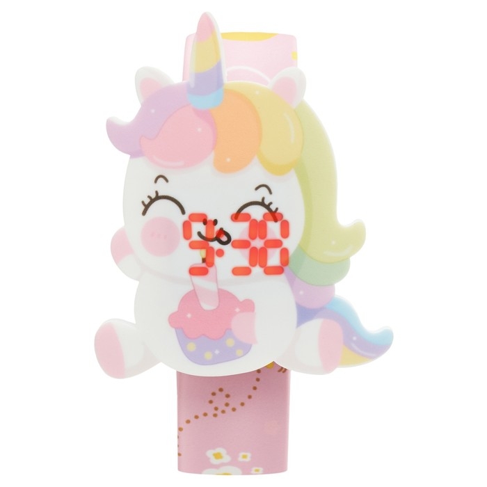 Часы наручные электронные, детские, Часы наручные электронные, детские, "Единорог", ремешок l-22.5 см