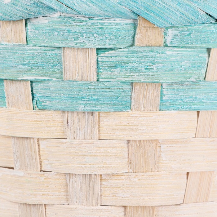 Корзина плетеная 13х9,5/28 см, бирюзовый, бамбук Корзина плетеная 13х9,5/28 см, бирюзовый, бамбук