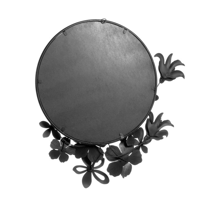 Декор настенный металл с зеркалом  Декор настенный металл с зеркалом "Цветочная феерия" 67,9х64,8х5,7 см