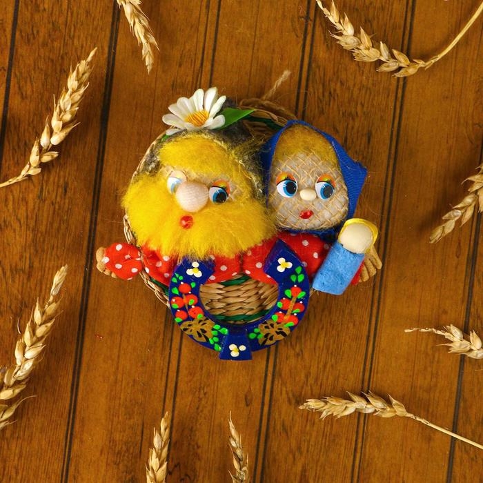 Оберег - панно «Неразлучники», 10х11х3 см, микс