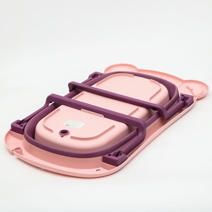 Ванночка детская складная со сливом, «Мишка», 83 см., цвет розовый Ванночка детская складная со сливом, «Мишка», 83 см., цвет розовый