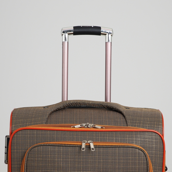 Чемодан большой 95 л (L), отдел на молнии, с расширением, кодовый замок, 3 колеса, 2 наружных кармана, цвет коричневый Чемодан большой 95 л (L), отдел на молнии, с расширением, кодовый замок, 3 колеса, 2 наружных кармана, цвет коричневый