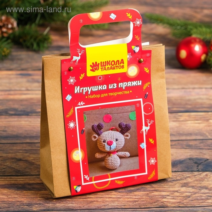 Набор для создания игрушки из пряжи «Олень» Набор для создания игрушки из пряжи «Олень»