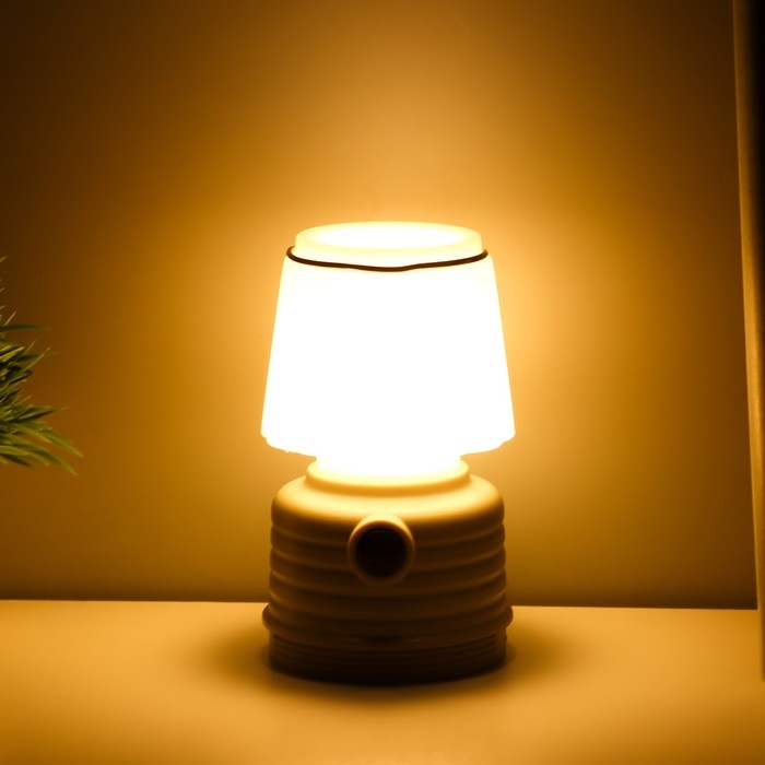 Ночник Ночник "Мини" LED 3Вт от батареек 3хААА серо-белый 6,5х6,5х11,5 см RISALUX