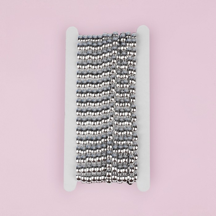 Тесьма металлизированная «Прямоугольник», 8 × 5 мм, 4,5 ± 0,5 м, цвет серебряный Тесьма металлизированная «Прямоугольник», 8 × 5 мм, 4,5 ± 0,5 м, цвет серебряный