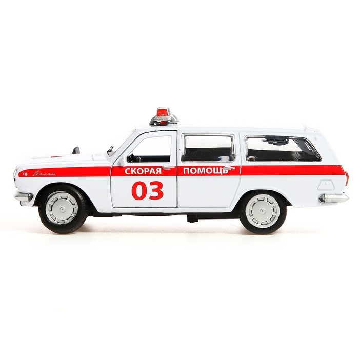 Машина металлическая ГАЗ-2402 «Волга скорая», 12 см, открываются двери и багажник, цвет белый Машина металлическая ГАЗ-2402 «Волга скорая», 12 см, открываются двери и багажник, цвет белый