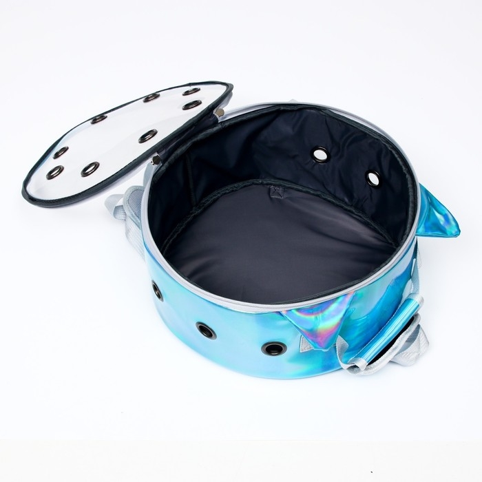 Рюкзак круглый для переноски животных, прозрачный, 26 см, голубой Рюкзак круглый для переноски животных, прозрачный, 26 см, голубой