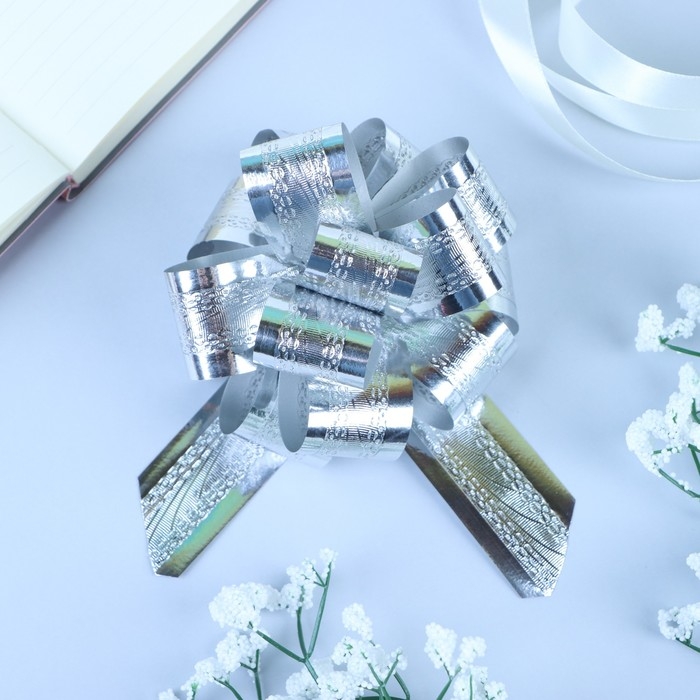 Бант-шар No3,2 полоса, серебро Бант-шар No3,2 полоса, серебро