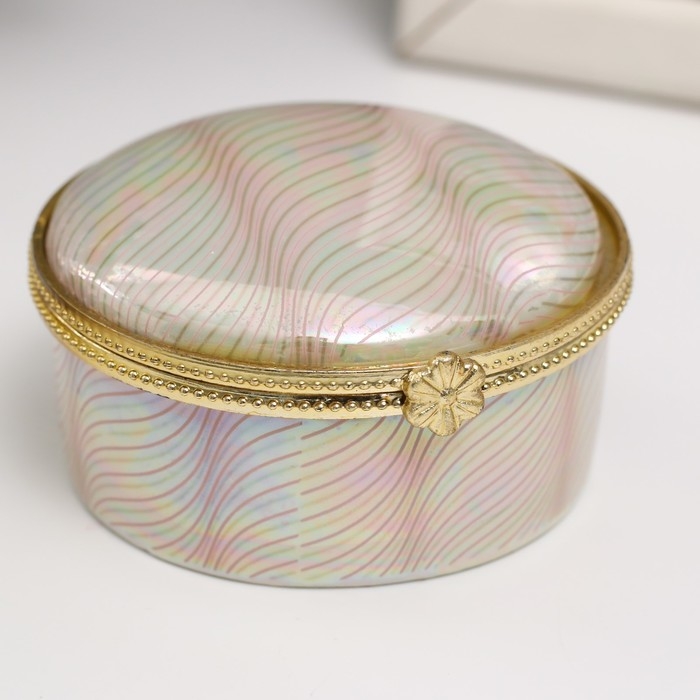 Шкатулка керамика круглая "Волна" 6,2х6,2х3,3 см