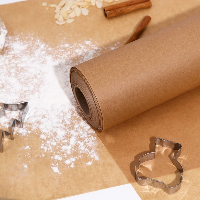 Пергамент силиконизированный, коричневый, жиростойкий, 38 см х 100 м Пергамент силиконизированный, коричневый, жиростойкий, 38 см х 100 м