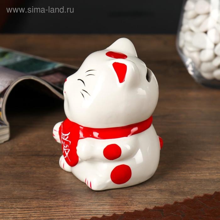 Копилка керамика Копилка керамика "Манэки-нэко с сердечком" 9,5х7х7,5 см