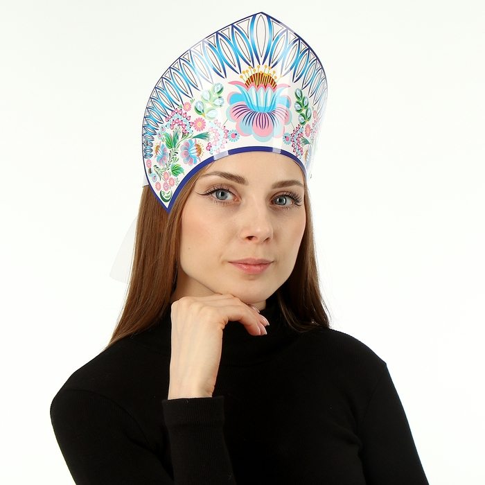 Кокошник «Фантазия» голубо-розовый Кокошник «Фантазия» голубо-розовый