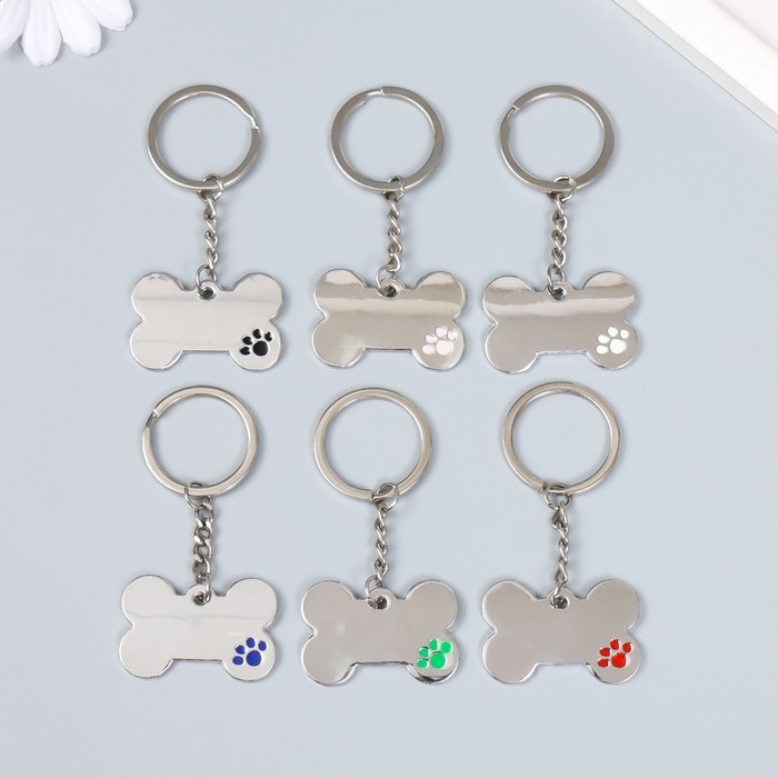 Брелок металл Брелок металл "Косточка с лапкой" МИКС 3х4 см