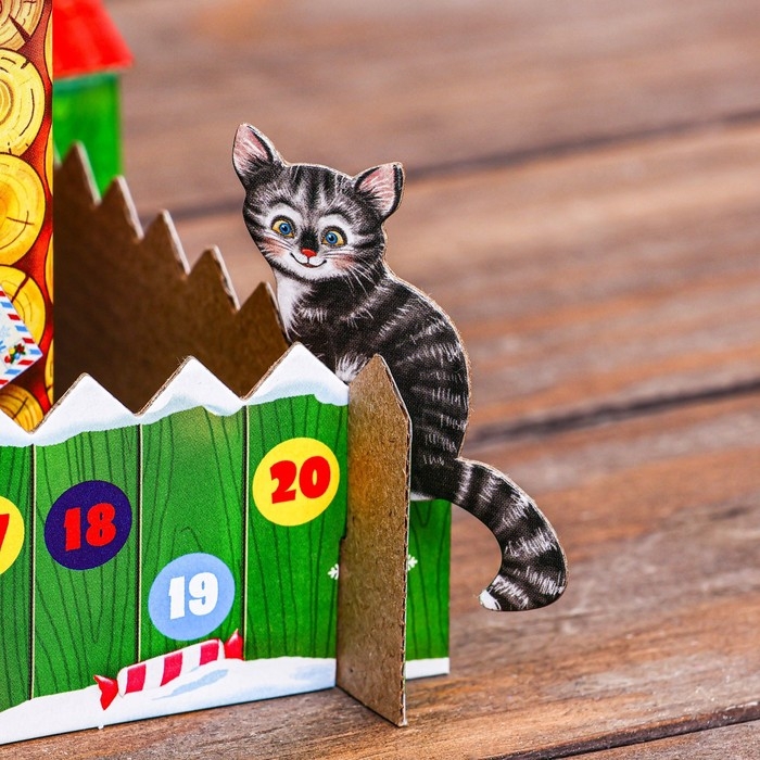 Новый год. Подарочная коробка Новый год. Подарочная коробка "Кошкин дом", 22,5 х 23 х 12,5 см.