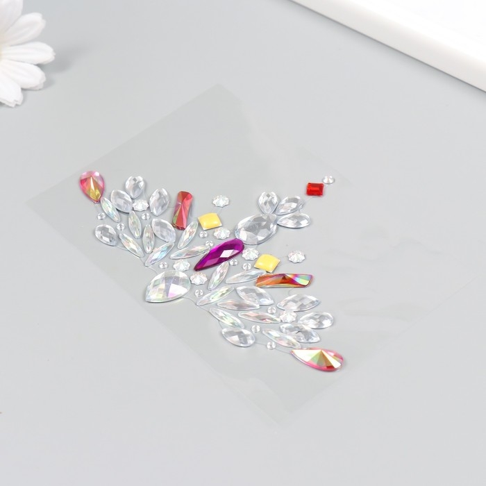 Наклейка пластик стразы Наклейка пластик стразы "Украшение. Узор" МИКС 12х9,5 см