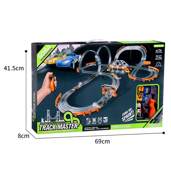 Автотрек «Турбо кросс», с 4 машинами работает от сети, длина трека 8,38 м. Автотрек «Турбо кросс», с 4 машинами работает от сети, длина трека 8,38 м.