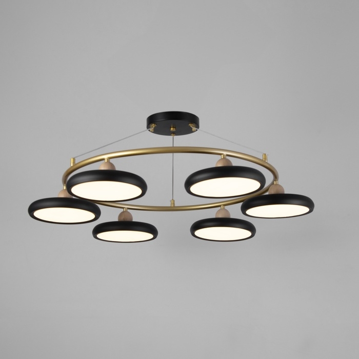 Люстра Люстра "Моника" 6хLED 144Вт 3000-6000К черно-золотой 78х78х100 см