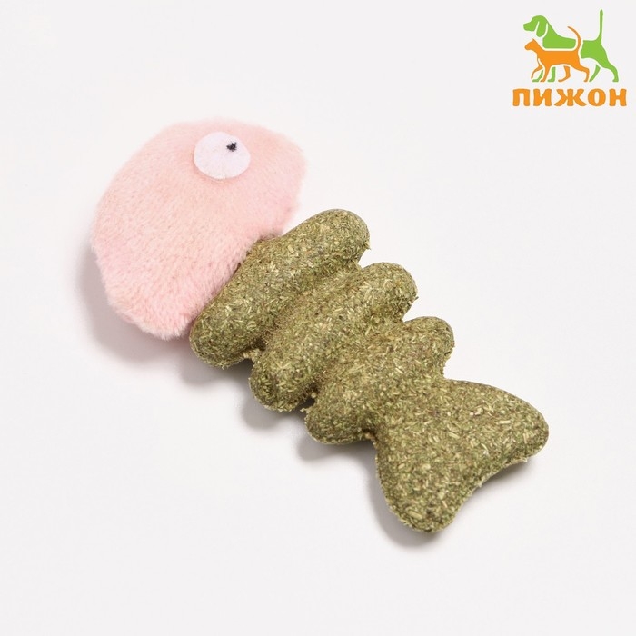 Игрушка для кошек из прессованной кошачьей мяты  Игрушка для кошек из прессованной кошачьей мяты "Рыба", 7 см