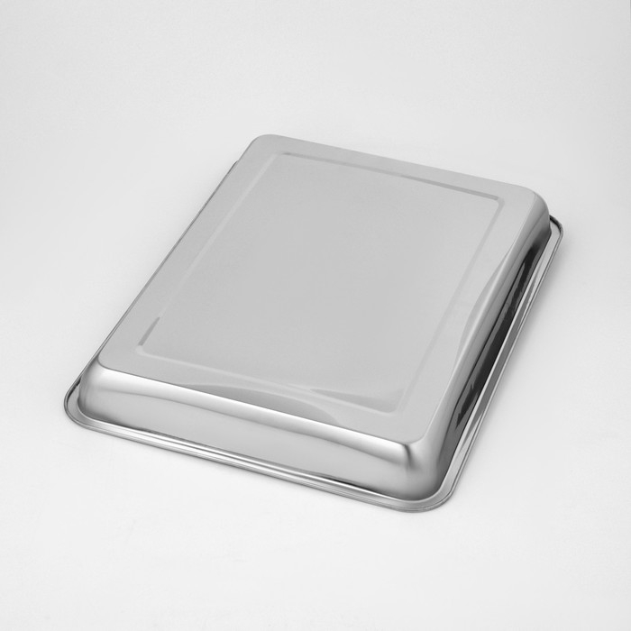 Поднос из нержавеющей стали, 44,5×35,5 см, толщина 1 мм, цвет серебряный Поднос из нержавеющей стали, 44,5×35,5 см, толщина 1 мм, цвет серебряный