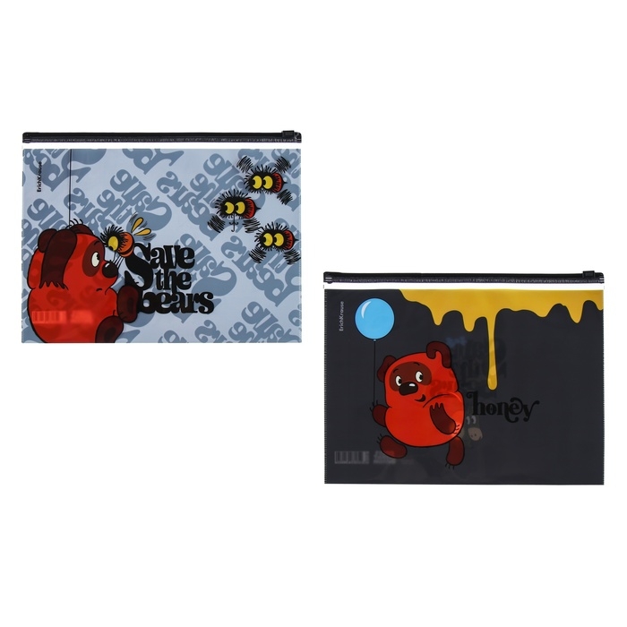 Папка-конверт на ZIP-молнии B5, 160 мкм, ErichKrause Папка-конверт на ZIP-молнии B5, 160 мкм, ErichKrause "Винни-Пух", микс