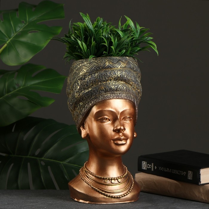 Ваза-подставка к бижутерии Ваза-подставка к бижутерии "Африканка", бронза, 3,5 л/33х20см