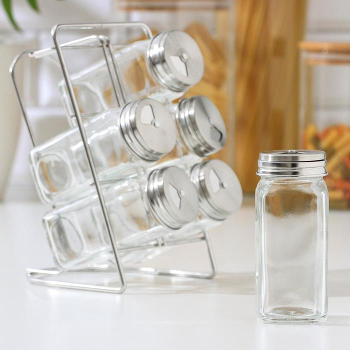 Набор для специй на подставке &laquo;Лесенка&raquo;, ёмкость, 4,5&times;10,5 см, 6 шт