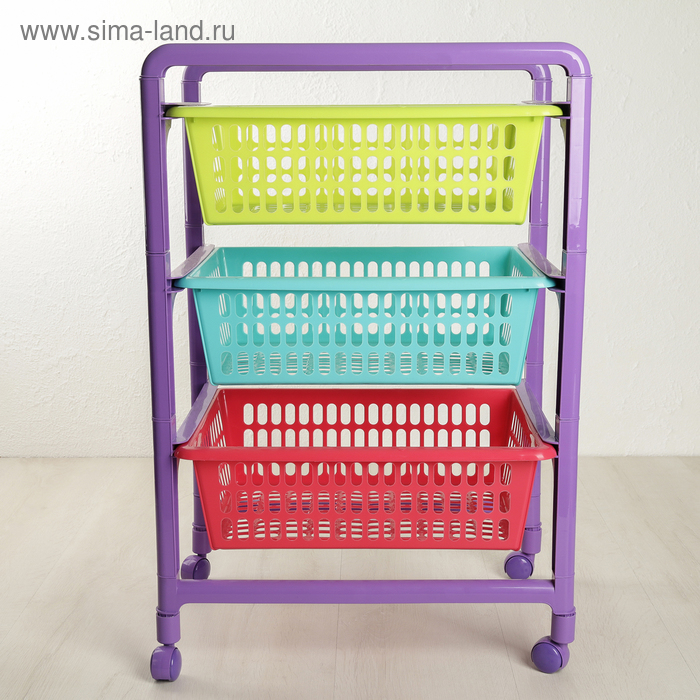 Этажерка для игрушек на колесах «Радуга», с выдвигающимися лотками, цвет МИКС Этажерка для игрушек на колесах «Радуга», с выдвигающимися лотками, цвет МИКС