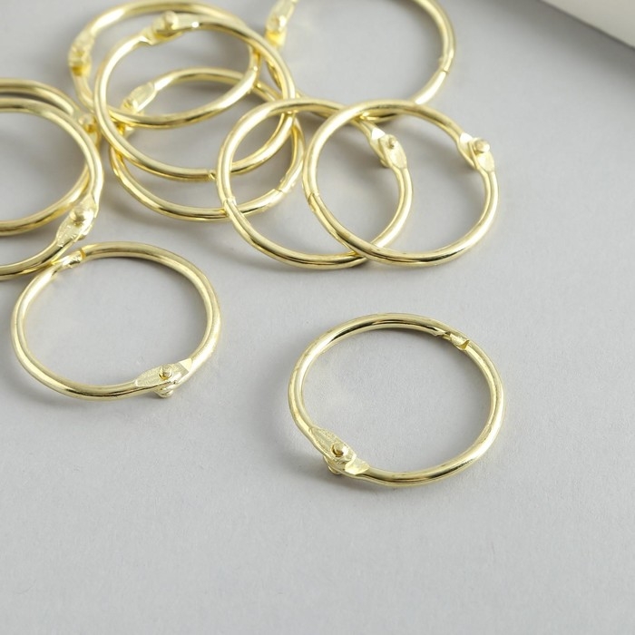 Кольца для творчества (для фотоальбомов) Кольца для творчества (для фотоальбомов) "Золото" внутр. d= 2,6 см внешн. d=3 см набор 10 шт