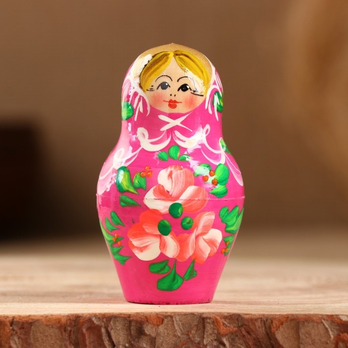 Матрёшка «Розочки»,  розовое платье, 5 кукольная, 10 см Матрёшка «Розочки»,  розовое платье, 5 кукольная, 10 см