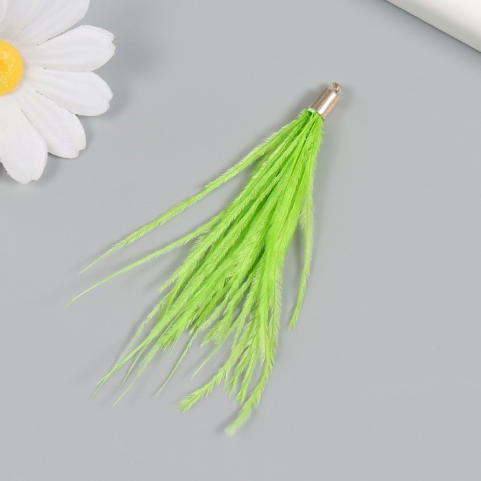 Декор для творчества перо Декор для творчества перо "Кисть Страус" набор 2 шт зелёный 9х0,5 см