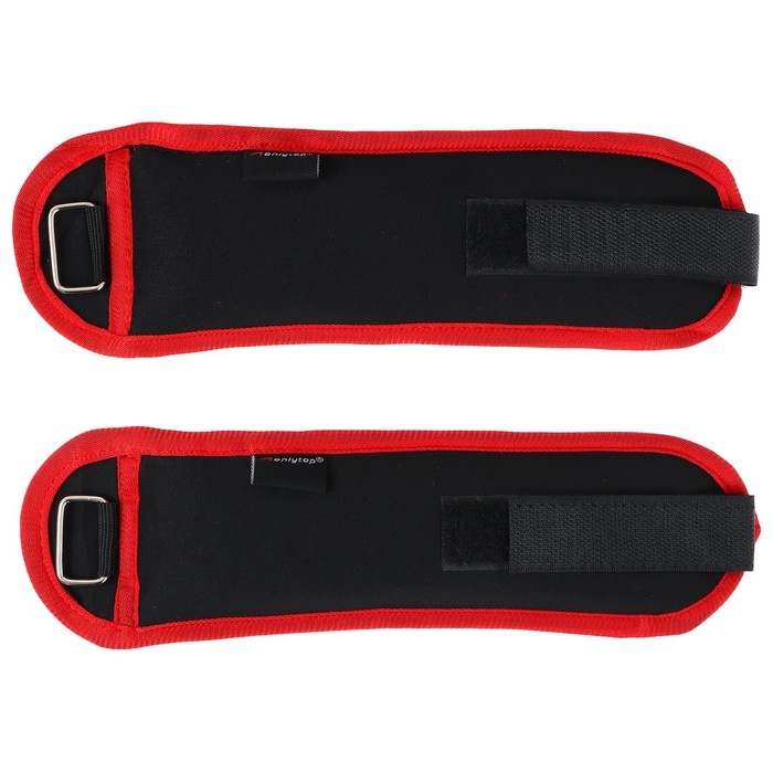 Утяжелители на запястье ONLYTOP, 2 шт. х 300 г, цвет красный Утяжелители на запястье ONLYTOP, 2 шт. х 300 г, цвет красный