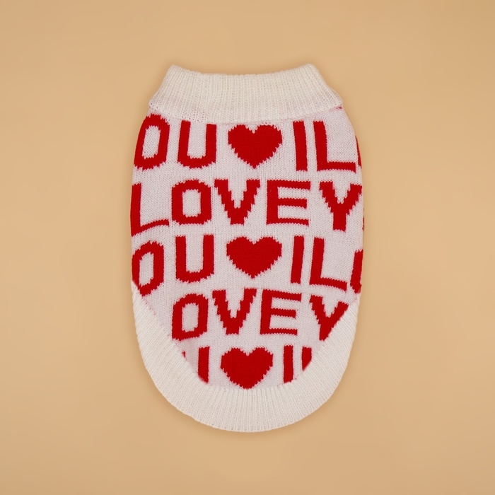 Свитер  Свитер "ILOVEYOU", S (ДС 23, ОШ 23, ОГ 26-45 см)