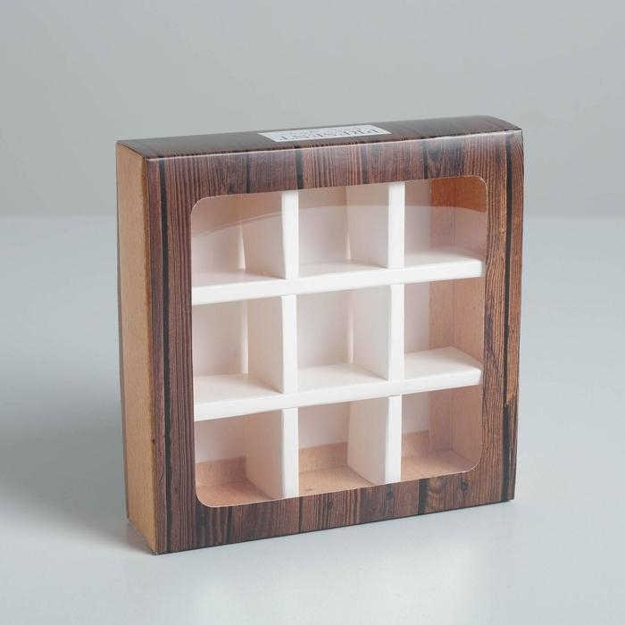 Коробка для конфет, кондитерская упаковка, 9 ячеек, «Дерево» 14.5 х 14.5 х 3.5 см Коробка для конфет, кондитерская упаковка, 9 ячеек, «Дерево» 14.5 х 14.5 х 3.5 см